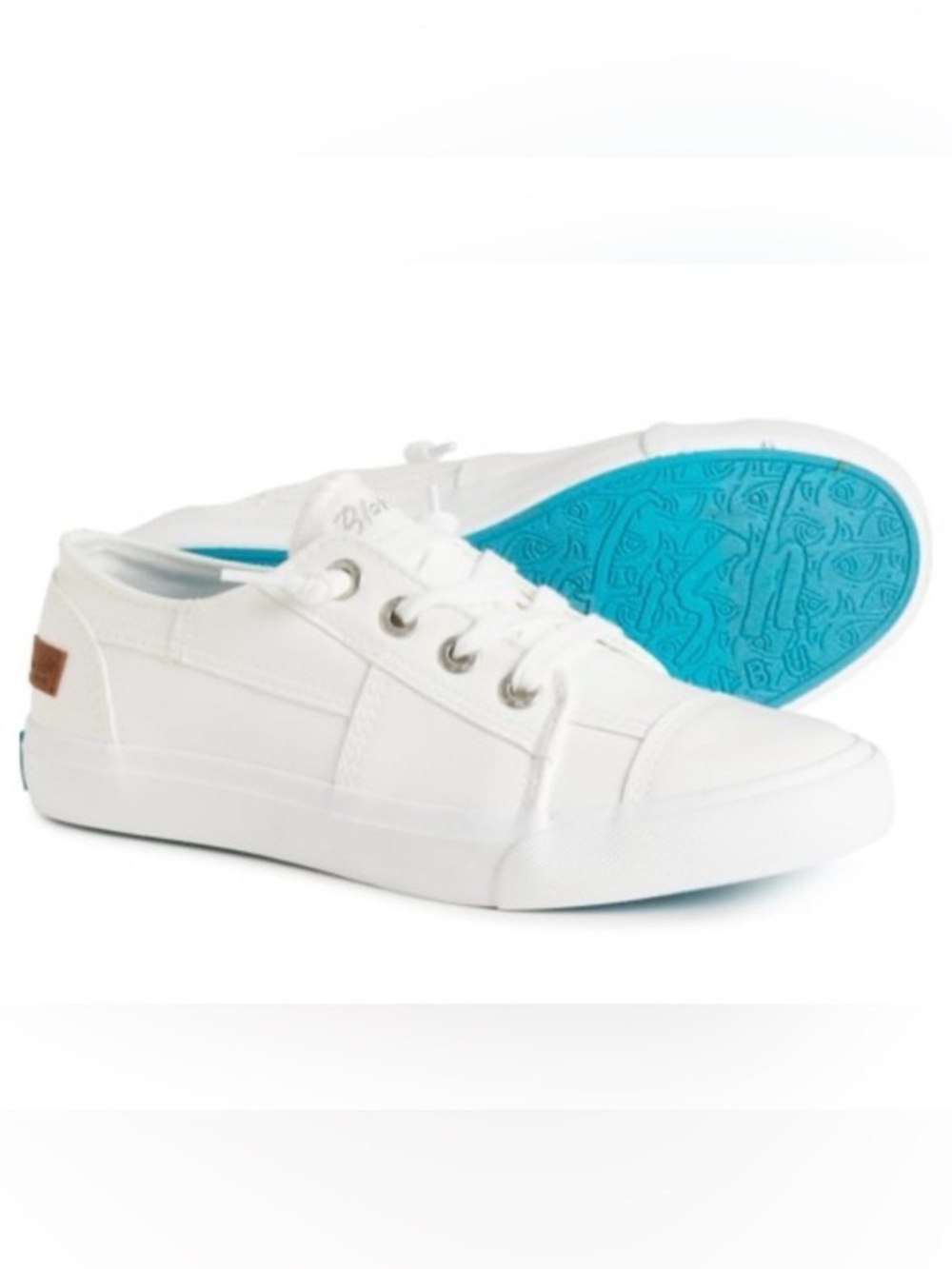 Blowfish Malibu Maxine White Distressed Canvas Low Top Sneakers Womens 7.5